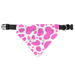 Pink And White Cow Print Over The Collar Dog Bandana