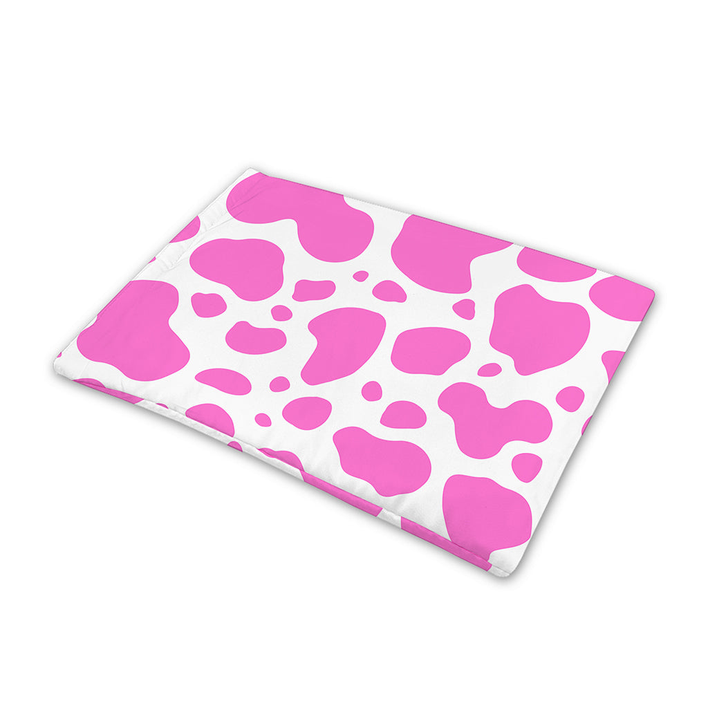 Pink And White Cow Print Pet Cooling Mat Cover
