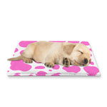 Pink And White Cow Print Pet Cooling Mat Cover