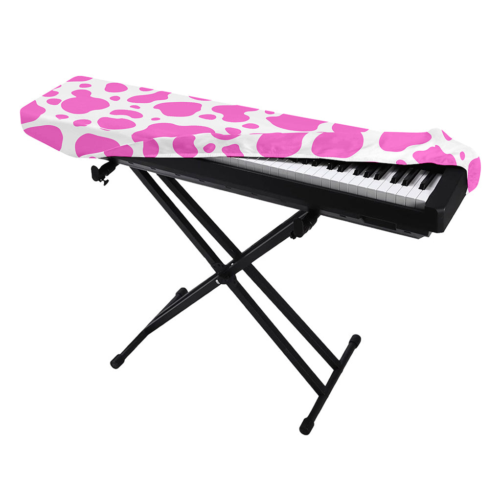 Pink And White Cow Print Piano Keyboard Cover