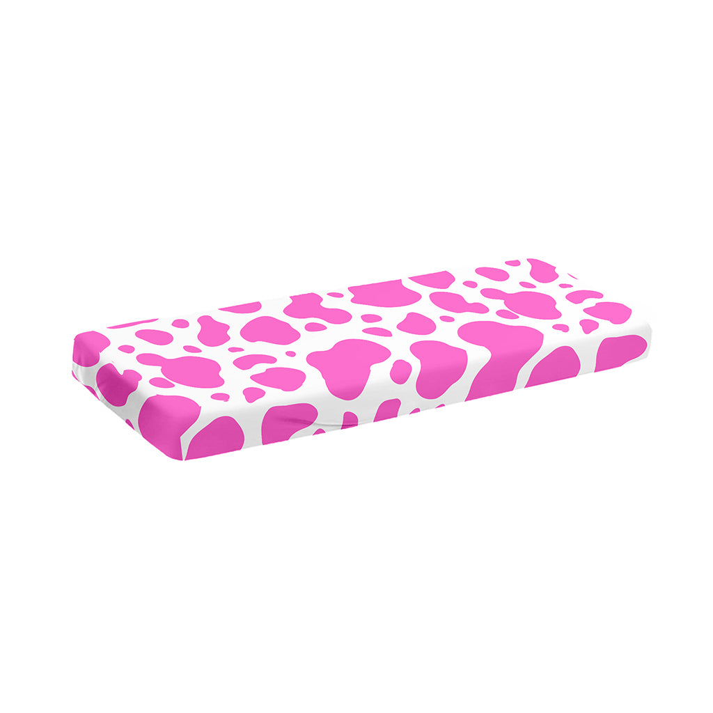 Pink And White Cow Print Piano Keyboard Cover