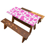 Pink And White Cow Print Picnic Table Cover