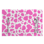 Pink And White Cow Print Placemat