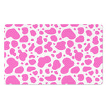Pink And White Cow Print Polyester Doormat
