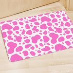 Pink And White Cow Print Polyester Doormat