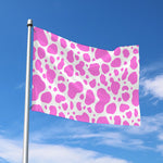 Pink And White Cow Print Polyester Flag