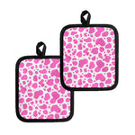 Pink And White Cow Print Pot Holders