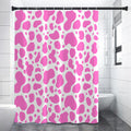 Pink And White Cow Print Premium Shower Curtain