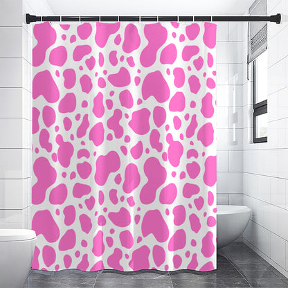 Pink And White Cow Print Premium Shower Curtain