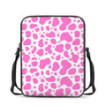 Pink And White Cow Print Rectangular Crossbody Bag