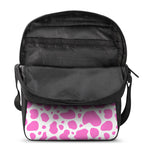 Pink And White Cow Print Rectangular Crossbody Bag