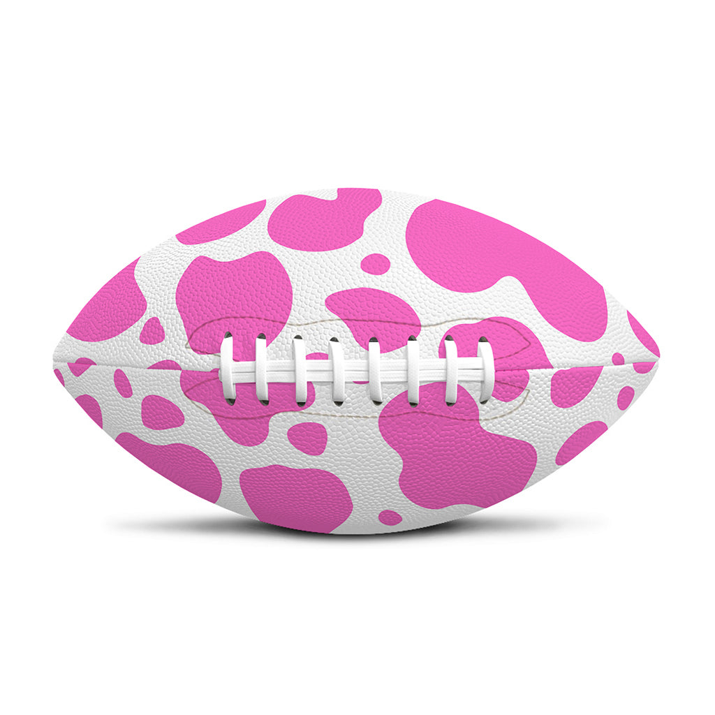 Pink And White Cow Print Rugby Ball