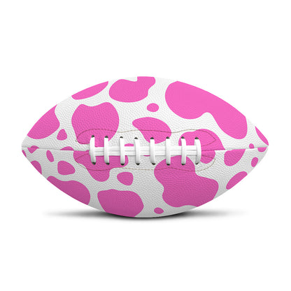 Pink And White Cow Print Rugby Ball