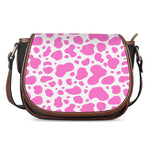 Pink And White Cow Print Saddle Bag
