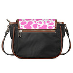 Pink And White Cow Print Saddle Bag