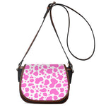 Pink And White Cow Print Saddle Bag
