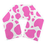 Pink And White Cow Print Scarf