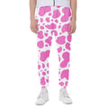 Pink And White Cow Print Joggers