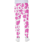 Pink And White Cow Print Scuba Joggers