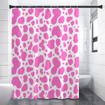 Pink And White Cow Print Shower Curtain
