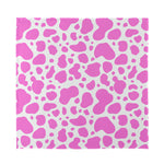 Pink And White Cow Print Silk Bandana