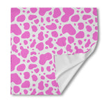 Pink And White Cow Print Silk Bandana
