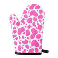 Pink And White Cow Print Single Oven Mitt