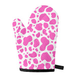 Pink And White Cow Print Single Oven Mitt