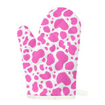 Pink And White Cow Print Single Oven Mitt