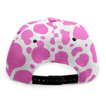 Pink And White Cow Print Snapback Cap
