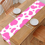 Pink And White Cow Print Table Runner