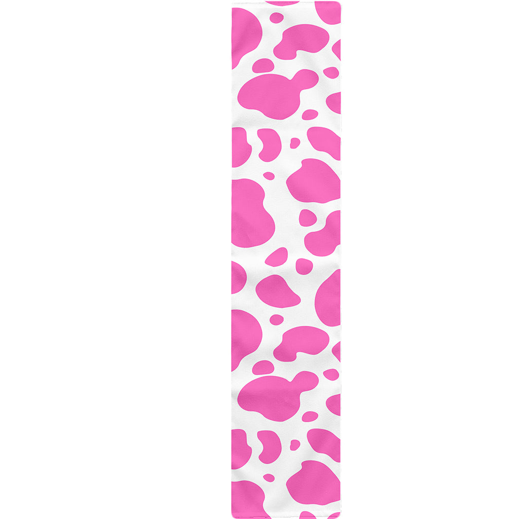 Pink And White Cow Print Table Runner