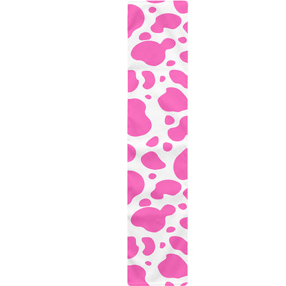 Pink And White Cow Print Table Runner