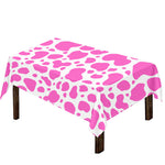 Pink And White Cow Print Tablecloth