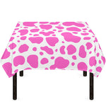 Pink And White Cow Print Tablecloth