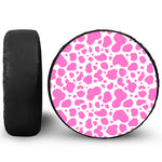 Pink And White Cow Print Tire Cover