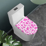 Pink And White Cow Print Toilet Lid Cover