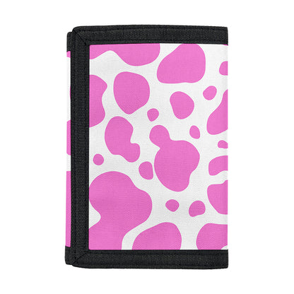 Pink And White Cow Print Trifold Wallet