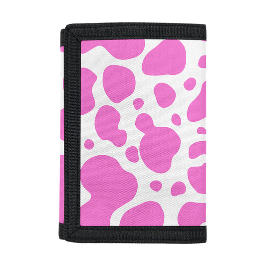 Pink And White Cow Print Trifold Wallet