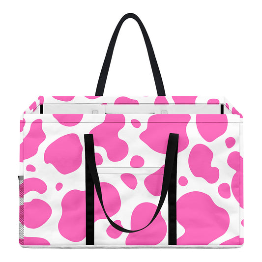 Pink And White Cow Print Utility Tote Bag