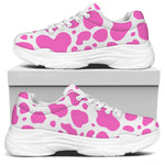 Pink And White Cow Print White Chunky Shoes
