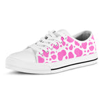 Pink And White Cow Print White Low Top Sneakers