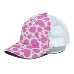 Pink And White Cow Print White Mesh Trucker Cap
