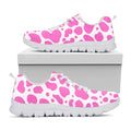 Pink And White Cow Print White Running Shoes