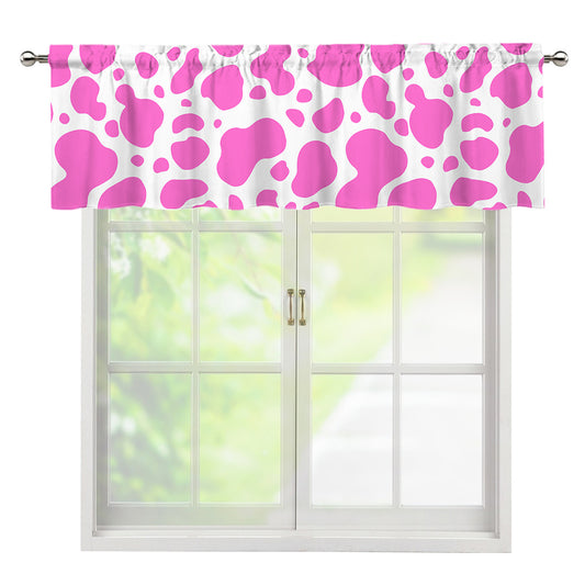Pink And White Cow Print Window Valance