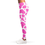 Pink And White Cow Print Women's Leggings