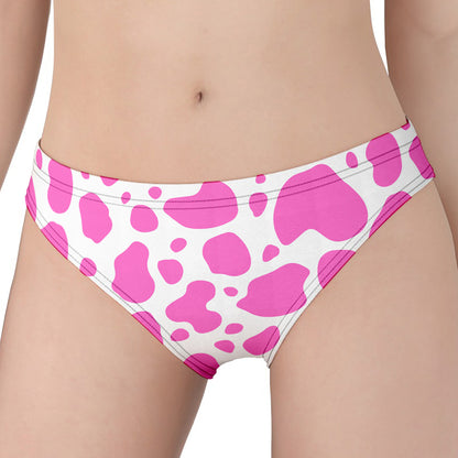 Pink And White Cow Print Women's Panties