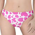 Pink And White Cow Print Women's Thong