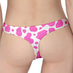 Pink And White Cow Print Women's Thong