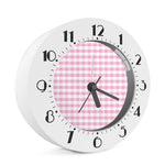 Pink And White Gingham Pattern Print Alarm Clock